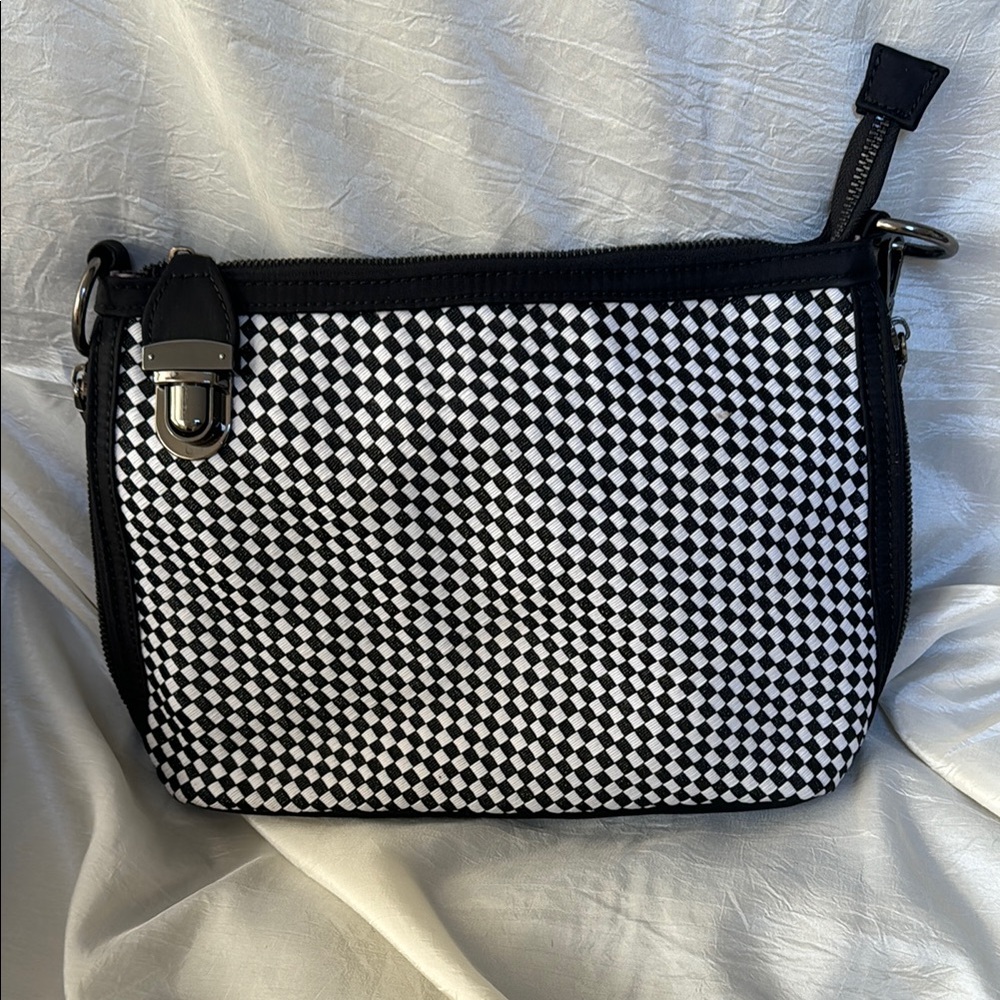 Chic Black and White Checkered Zee Alexis Handbag